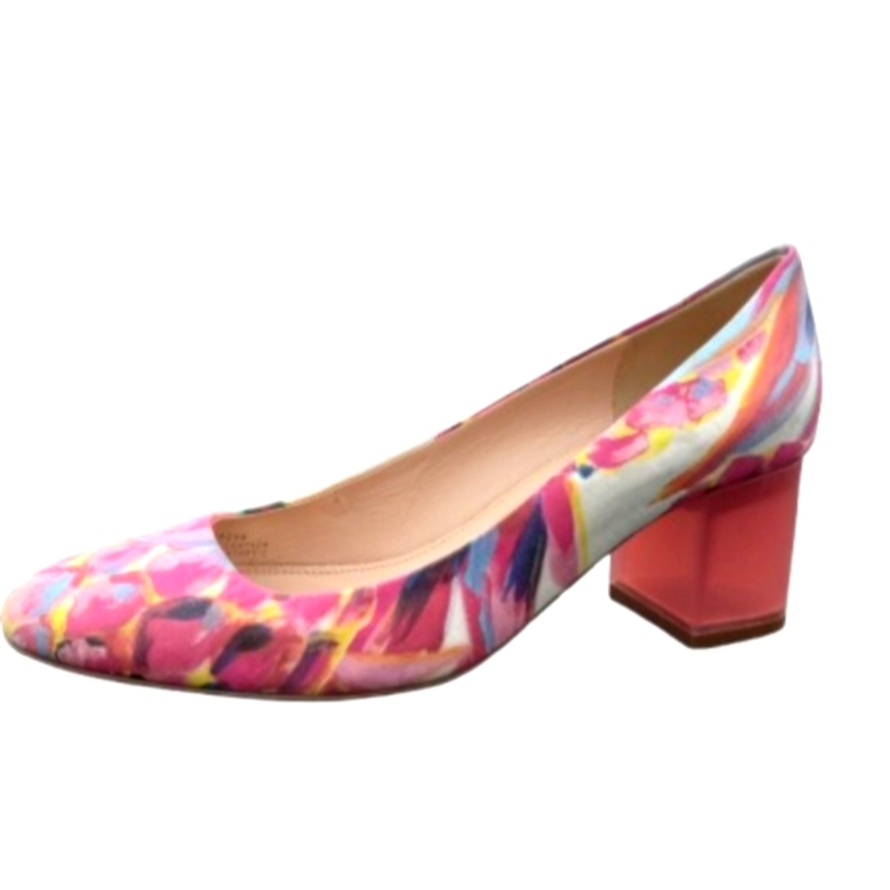 J crew lucite block heel 6.5 ratti print